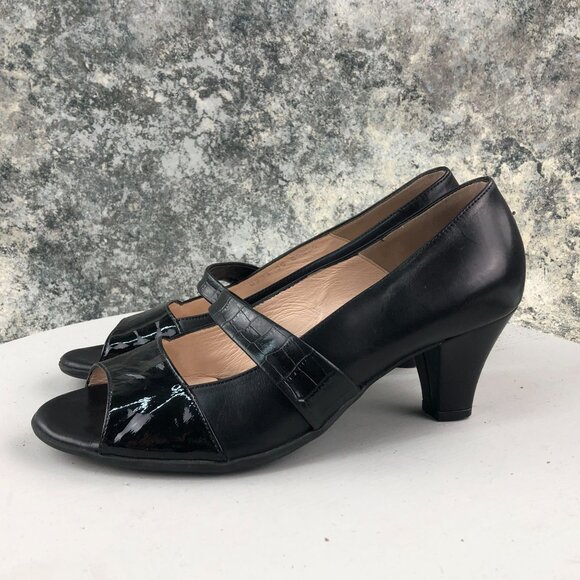 Beautifeel EU 39 (US 8-8.5) Tessa Black Leather Mary Jane High Heels $358 - Picture 3 of 15